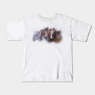 Beautiful herd of horses acrylic painting Kids T-Shirt